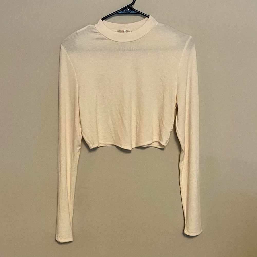 Heart & Hips Ribbed Cropped Long Sleeve Size L